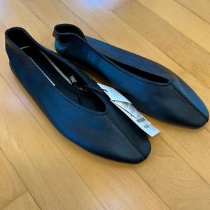 Zara black leather flats, size 7.5